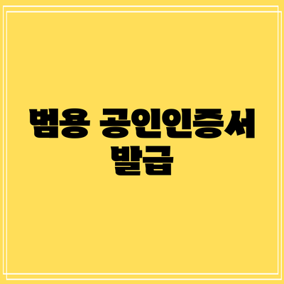 범용 공인인증서 발급