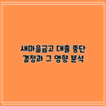 새마을금고 대출 중단 결정과 그 영향 분석
