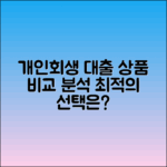 개인회생 사건번호 대출 상품 비교 분석