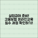 실업급여 준비를 위한 고용보험 온라인교육 필수 과정