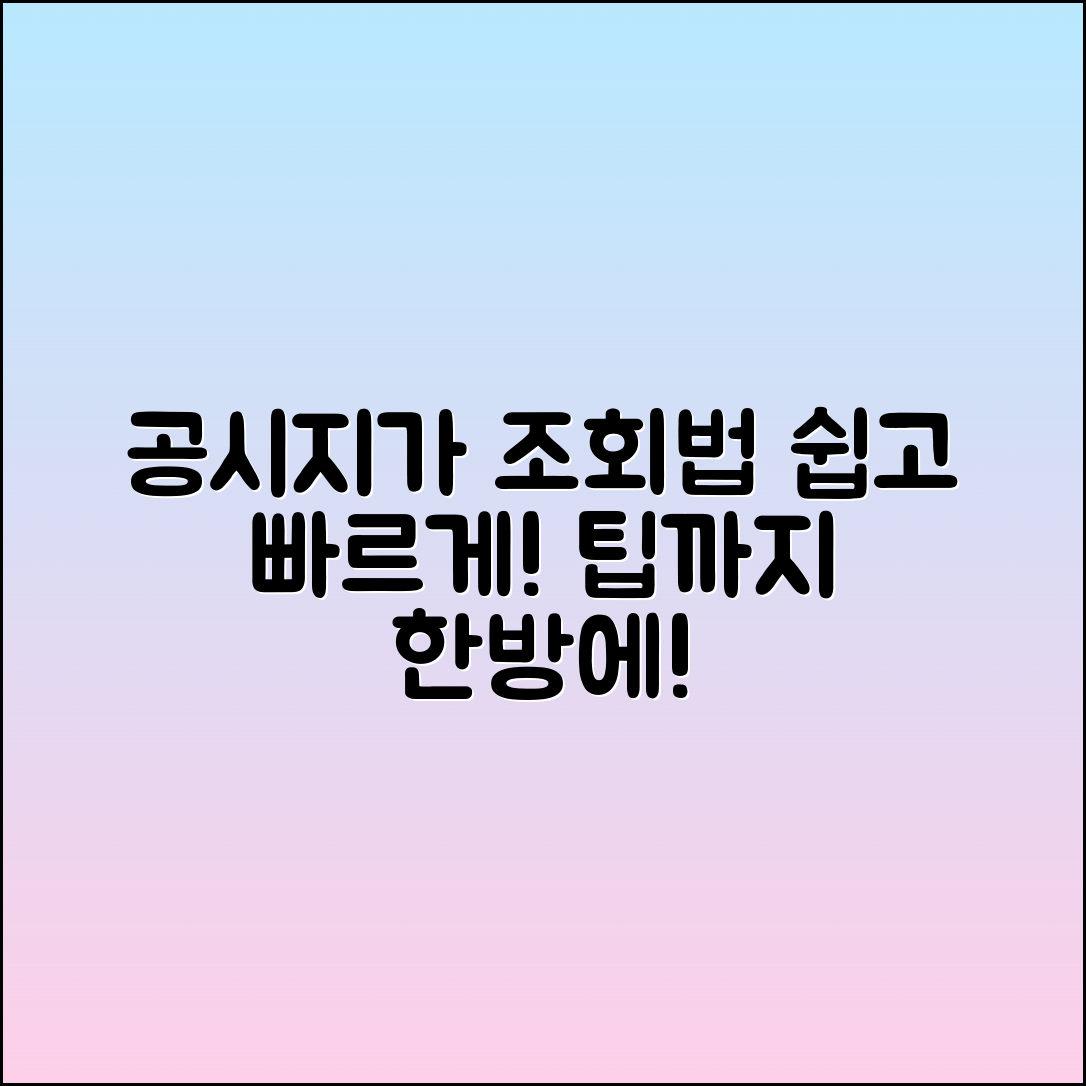 쉽게 따라하는 공시지가 조회 방법과 팁