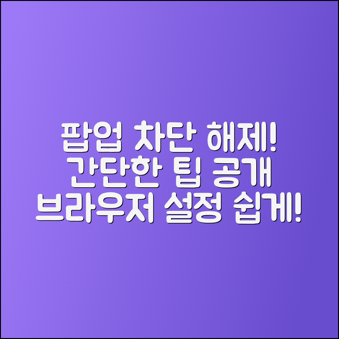 웹브라우저 팝업 차단 해제 Tip