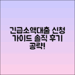 긴급소액생계비대출 신청 가이드와 후기