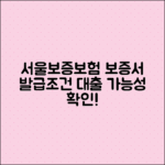 서울보증보험 보증서 발급조건과 대출 가능성 안내