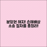 분양권 해지와 손해배상 소송 절차 총정리