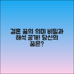 결혼하는 꿈의 의미와 해석 정리