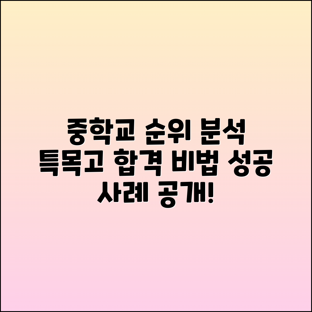 중학교 순위와 특목고 진학 사례 분석