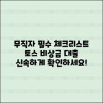 무직자를 위한 토스 비상금 대출 체크리스트