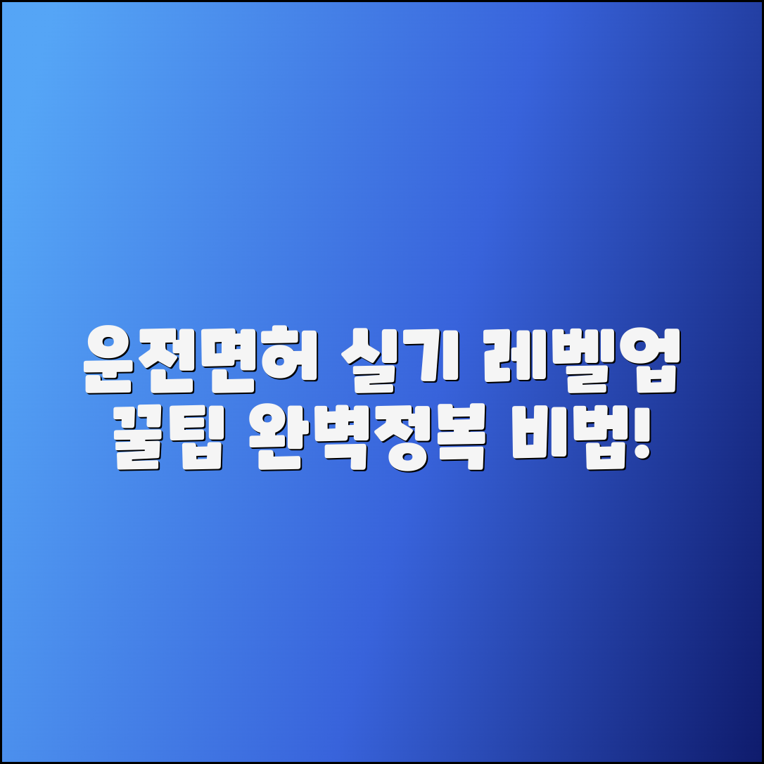 운전면허 실기시험 레벨업 방법 및 팁