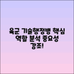 육군 기술행정병의 역할과 중요성 분석