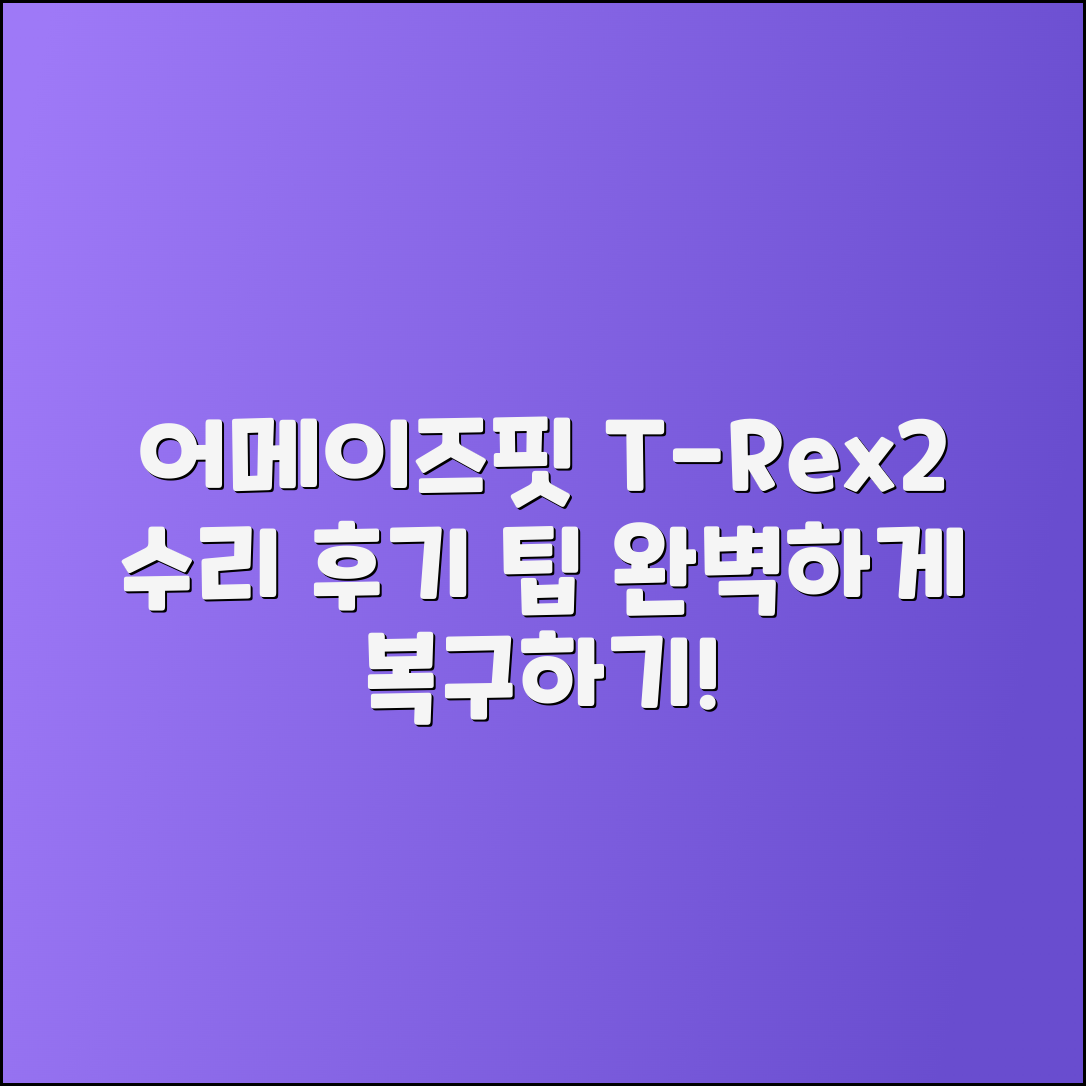 어메이즈핏 티렉스 2 수리 후기와 팁