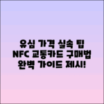 모바일 유심 가격과 NFC 교통카드 구매법 완벽 가이드