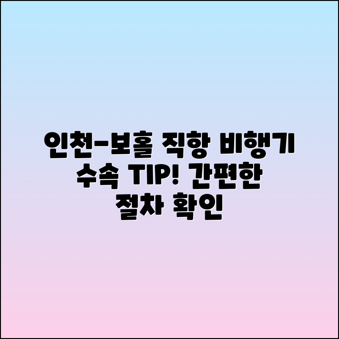 인천-보홀 직항 비행기 수속 절차 가이드