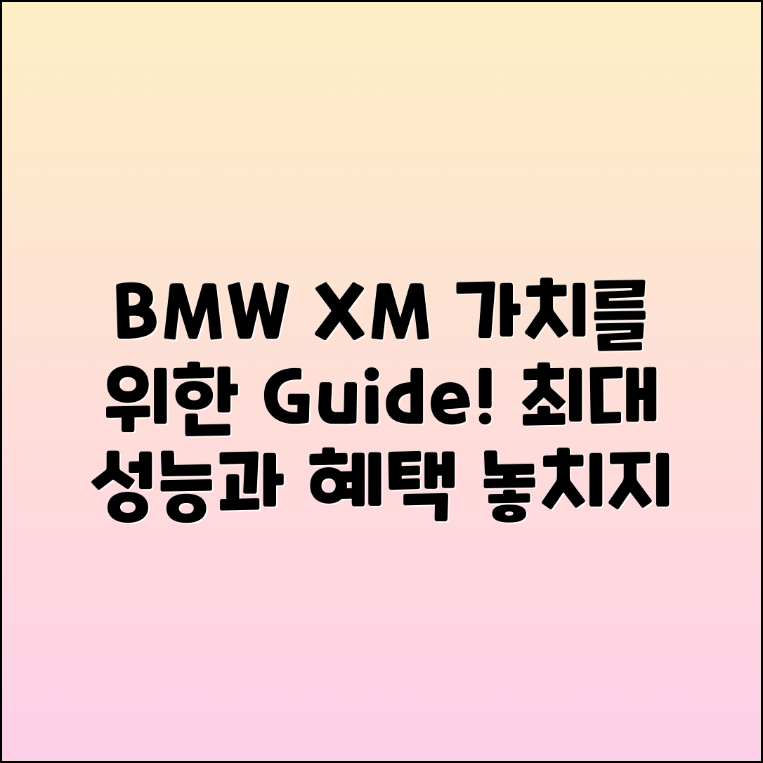 BMW XM: 최대 가치를 위한 종합 가이드