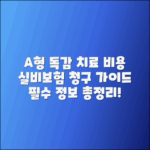 A형 독감 치료 비용 및 실비보험 청구서류 가이드