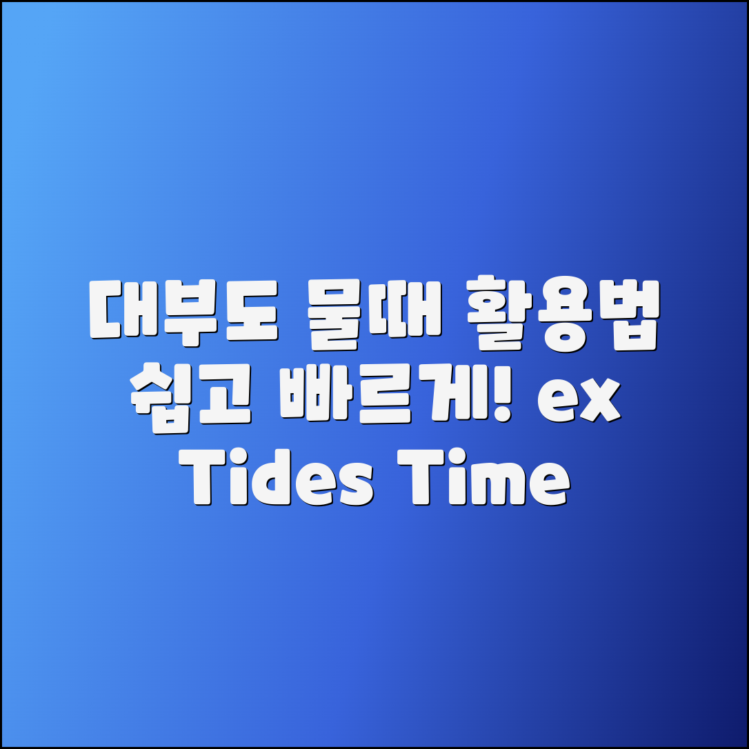 대부도 물때시간표 활용법: 쉽게 보는 방법