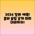 2024년 장마 시작일 예측 및 준비 방법