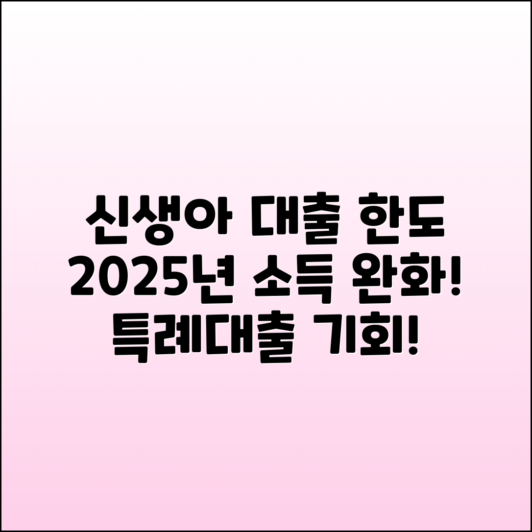 2025년 신생아 특례대출 소득 한도 완화