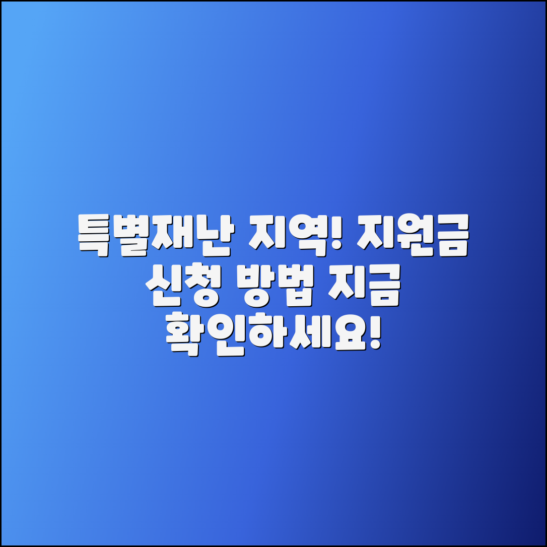 특별재난지역 선포와 지원금 신청 혜택 안내