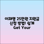 이재명 25만원 민생지원금 신청 방법
